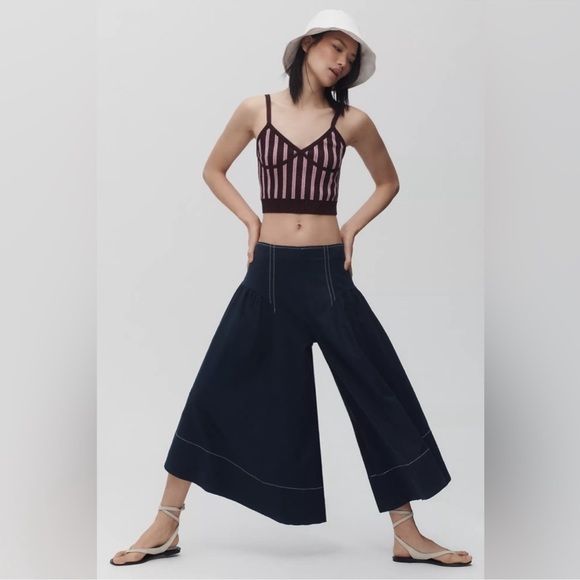 ANTHROPOLOGIE EXTENDED WAIST WIDE LEG LINEN PANTS SIZE 2T, 16T MSRP $138.00 NWT - Picture 5 of 10